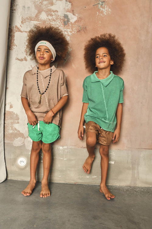 Booso Children's T-shirt - Welt Polo Tee Beige