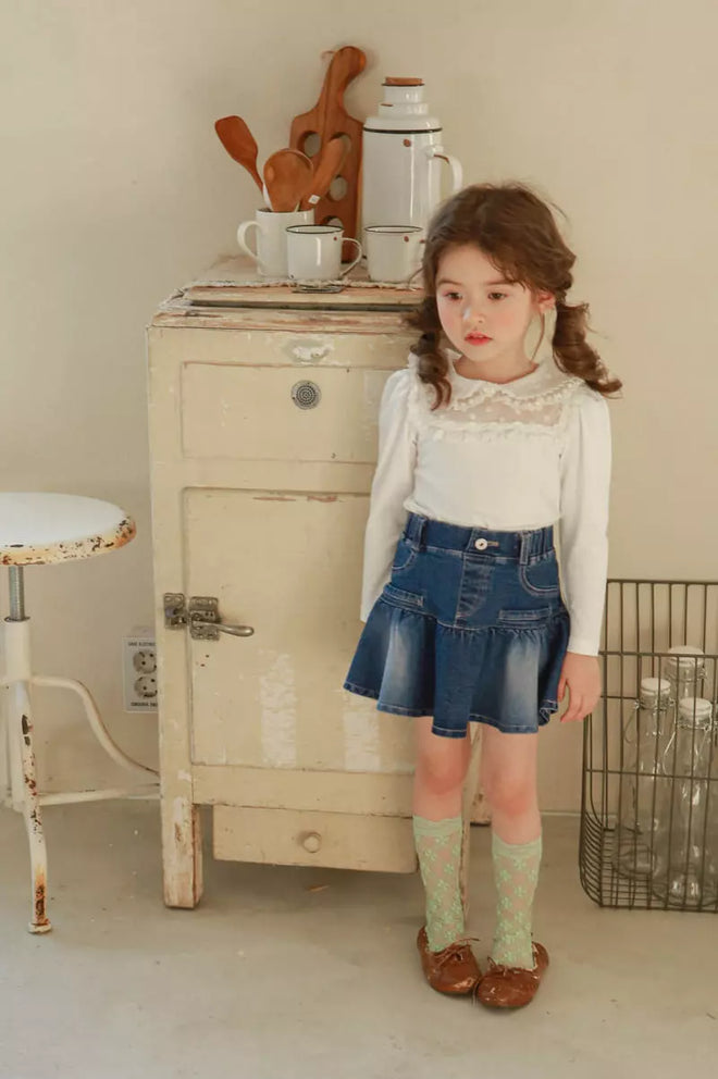 Dark Denim Flare Skirt