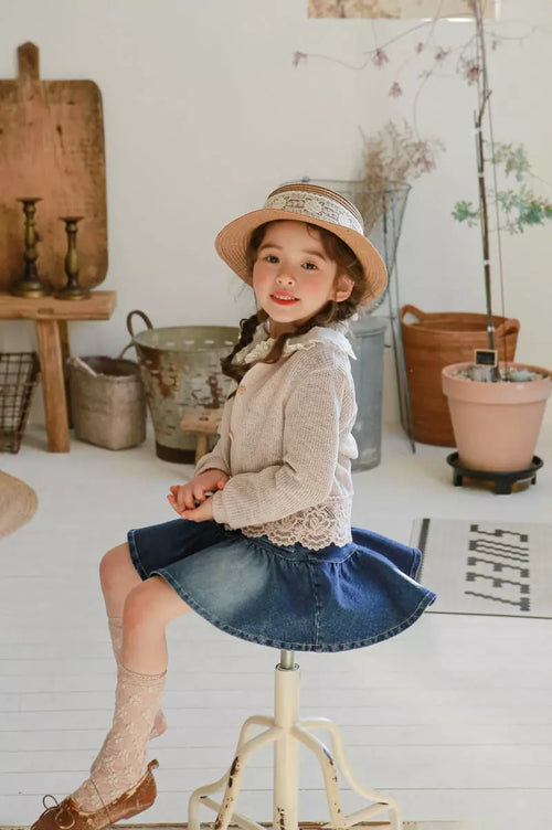 Dark Denim Flare Skirt