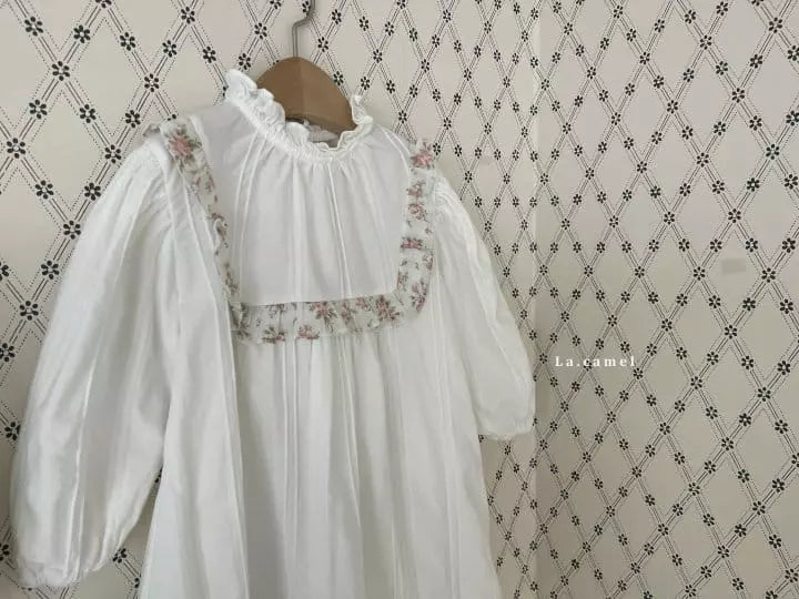 Ivory Floral Trimmed Dress