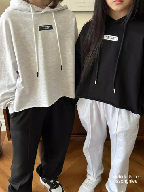 Label Crop Hoody