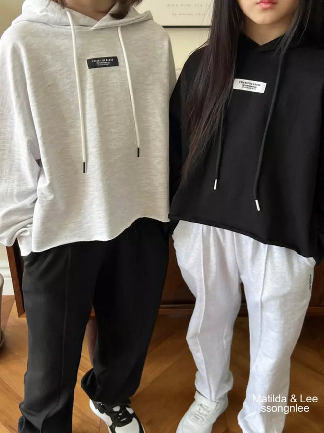 Label Crop Hoody