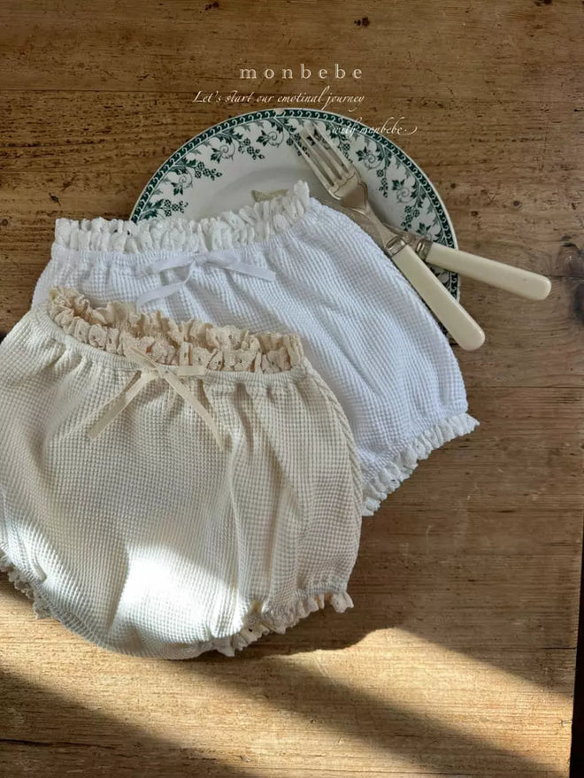 Ivory Lace Waffle Bloomer