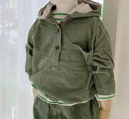 Green Corduroy Hoody