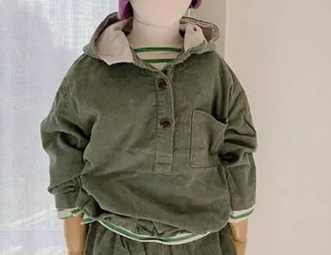 Green Corduroy Hoody