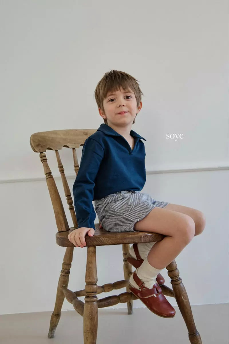 Checked Navy Pants