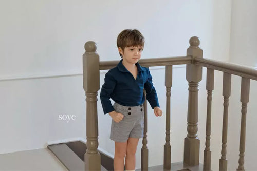 Checked Navy Pants