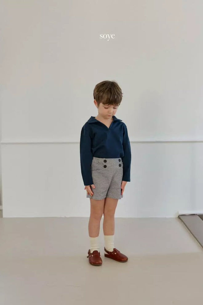 Checked Navy Pants