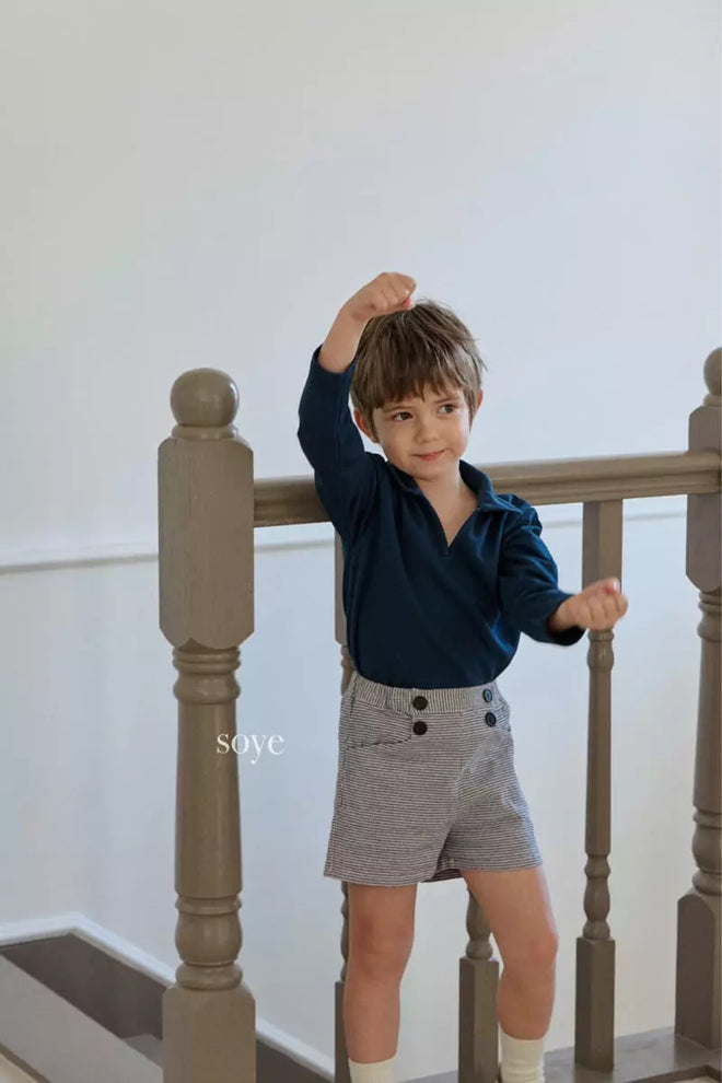 Checked Navy Pants