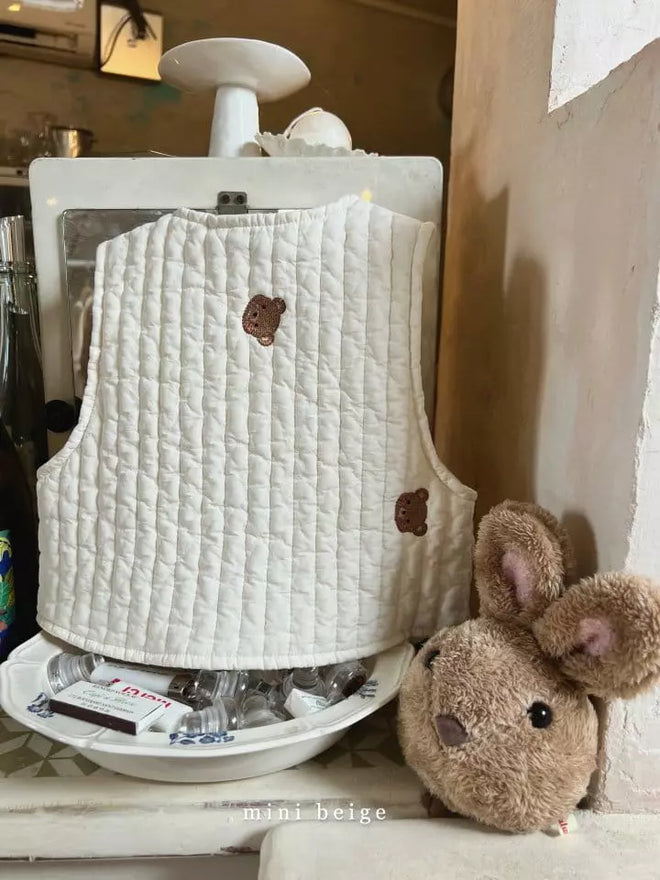 Cream bear vest