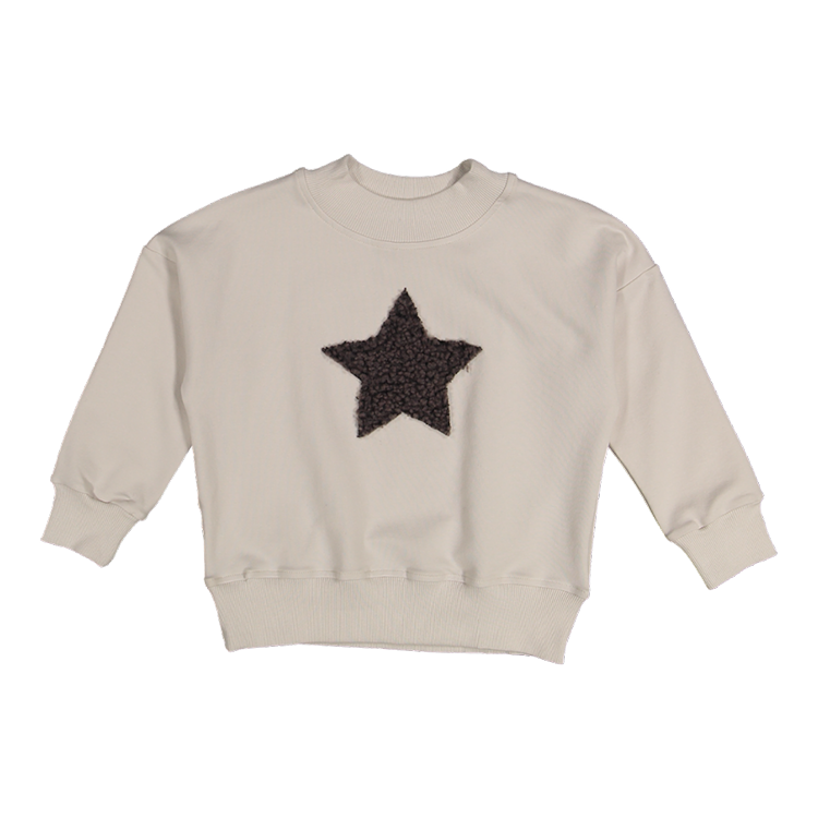 Maybe4Baby Cream Boys star sweat top